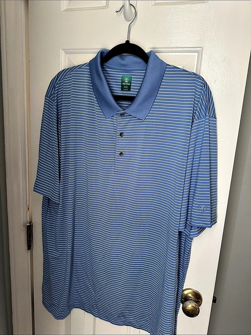 Pro Tour Men's Striped Polo Blue & White Size XXL Like New